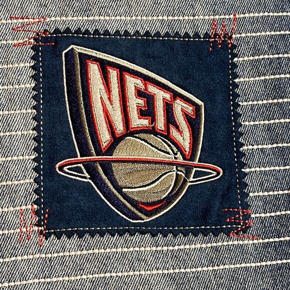 Unk Embroidered Basketball Patch Jeans NBA Team Logos Size 40 x 33 NWT Vtg Y2K - Picture 12 of 16